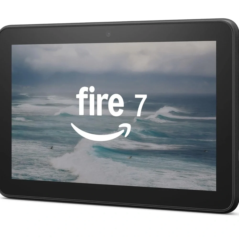 Amazon Fire 7 Tablet in Black with Colorful App Display